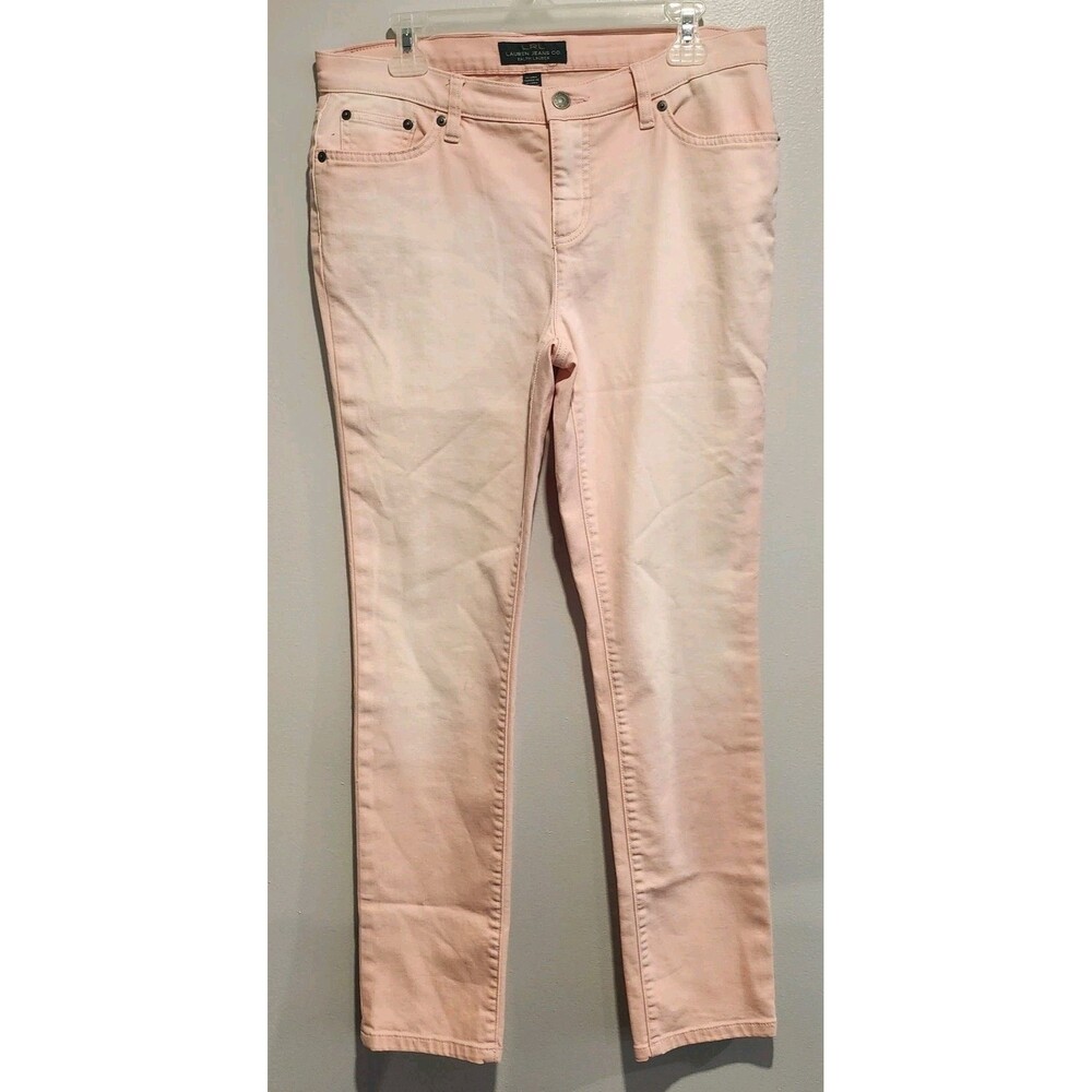 Lauren Ralph Lauren Jeans Co Womens Pink Dawn Ombre Faded Skinny Denim Size 10